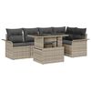vidaXL Garten-Sofa-Set mit Kissen 6 pcs Hellgrau Poly Rattan