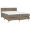 vidaXL Boxspringbett mit Matratze & LED Taupe 140x200 cm Stoff