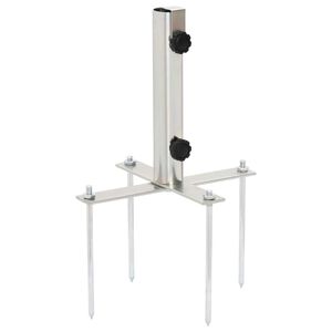 vidaXL Sonnenschirmst&auml;nder mit Erdspie&szlig;en f&uuml;r &Oslash;32-38 mm Silbern Stahl