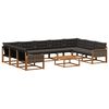 vidaXL Outdoor-Sofagarnitur mit Kissen 10 pcs Nat&uuml;rlich und Schwarz