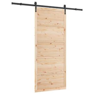 vidaXL Schiebet&uuml;r 80 x 208 cm Massives Kiefernholz Natur