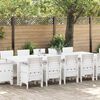 vidaXL Garten Essgruppe 13 pcs Wei&szlig; und Hellgrau Poly-Rattan und Stahl