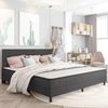 vidaXL Boxspring-Bettgestell Grau Stoff 200x200 cm