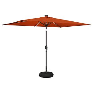 vidaXL Gartenparasol mit LED-Lichtern und Sockel 200 x 300 cm