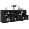 vidaXL Sideboard mit LED-Leuchten Schwarz 162x37x67 cm