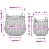 vidaXL Blumentopf K&ouml;rbchen mit Speicher 2 pcs Braun Lacak Rattan