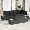 vidaXL Gartensofa-set mit Speicher 7 pcs Schwarz Poly-Rattan