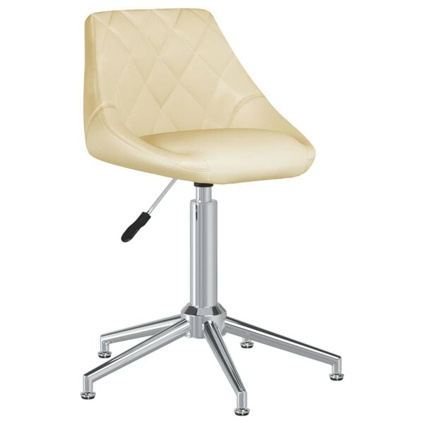vidaXL Esszimmerstuhl Drehbar Creme Kunstleder