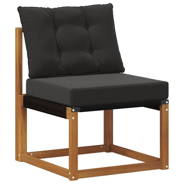 vidaXL Outdoor-Sofagarnitur mit Kissen 7 pcs Nat&uuml;rlich und Schwarz