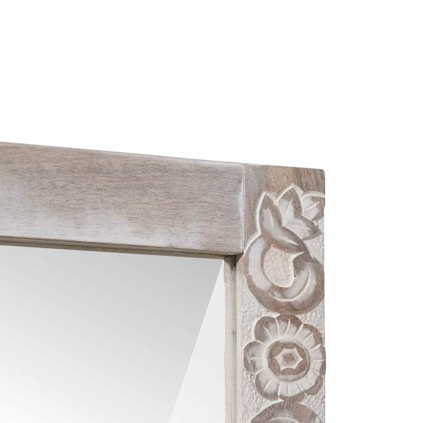 vidaXL Badezimmer Spiegel Wei&szlig; 70 x 50 x 2,5 cm Massivholz Mango