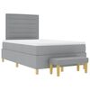 vidaXL Boxspringbett mit Matratze Hellgrau 120 x 190 cm Stoff