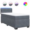 vidaXL Boxspringbett mit Matratze Dunkelgrau 90x190 cm Samt