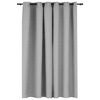 vidaXL Verdunkelungsvorhang mit &Ouml;sen Leinenoptik Grau 290x245 cm