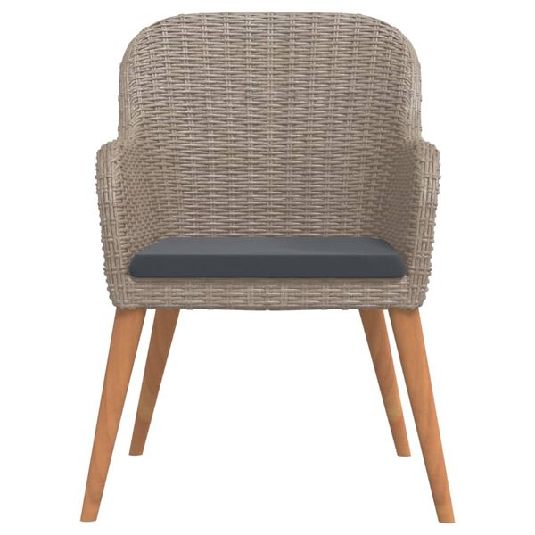 vidaXL 7-tlg. Garten-Essgruppe mit Kissen Braun