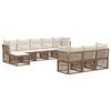 vidaXL Gartensofa-set 10 pcs Beige Poly-Rattan