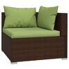 vidaXL 4-tlg. Garten-Lounge-Set mit Auflagen Poly Rattan Braun