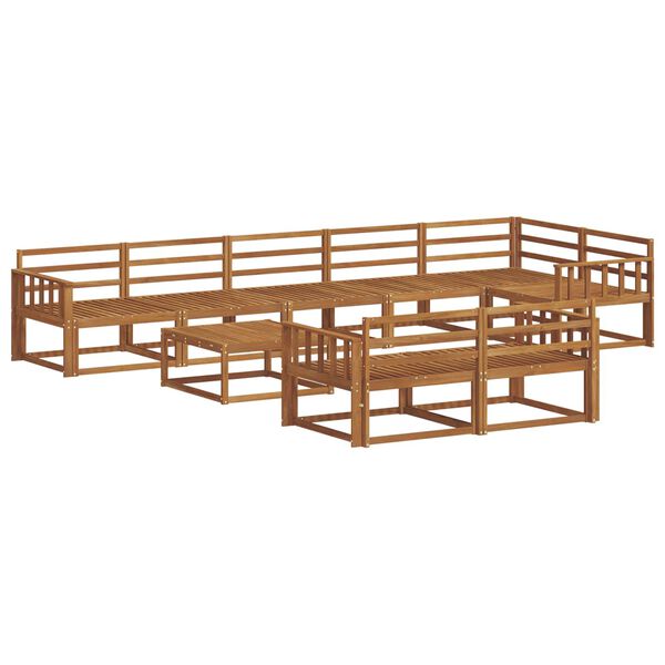 vidaXL Outdoor-Sofagarnitur 9 pcs Natur Massivholz Akazie