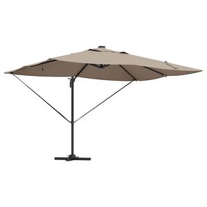 vidaXL Sonnenschirm Taupe 352 x 251 x 265 cm Polyester und Aluminium