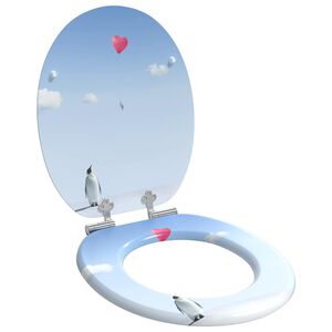 vidaXL Soft-Close Toilettensitz Blau 44 x 38 cm MDF-Platte