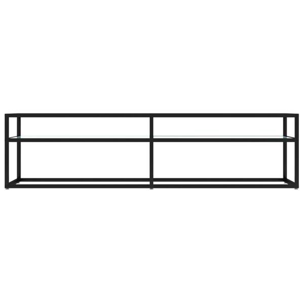 vidaXL TV-Schrank Weiß Marmor-Optik 160x40x40,5 cm Hartglas