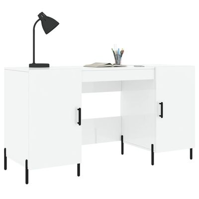 vidaXL Schreibtisch Hochglanz-Weiß 140x50x75 cm Holzwerkstoff