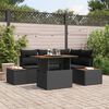 vidaXL Garten-Sofa-Set mit Speicher 5 pcs Schwarz Poly Rattan