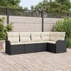 vidaXL Gartensofa-set mit Speicher 5 pcs Schwarz Poly-Rattan