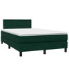 vidaXL Boxspringbett mit Matratze Dunkelgr&uuml;n 120x220 cm Samt