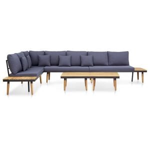 vidaXL Garten-Lounge-Set 7-Sitzer mit Kissen Massivholz Akazie
