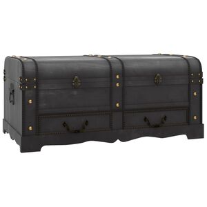 vidaXL Schatztruhe Holz Gro&szlig; Schwarz