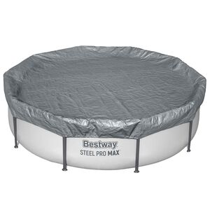 Bestway Poolabdeckung &Oslash;3,05 m Rund Polyester Grau