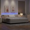 vidaXL Boxspringbett mit Matratze mit LED Taupe 200 x 200 cm Stoff