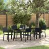 vidaXL Garten Essgruppe 7 pcs Schwarz Pulverbeschichteter Stahl