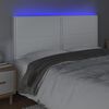 vidaXL LED Kopfteil Wei&szlig; 180x5x118/128 cm Kunstleder