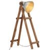 vidaXL Stehlampe Silbern E27 Mango Massivholz