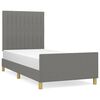 vidaXL Bettgestell ohne Matratze Dunkelgrau 90x200 cm Stoff