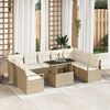 vidaXL Garten-Sofa-Set mit Speicher 10 pcs Beige Poly Rattan