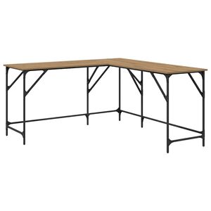 vidaXL Schreibtisch Artisan-Eiche Holzwerkstoff 149 x 149 x 75 cm