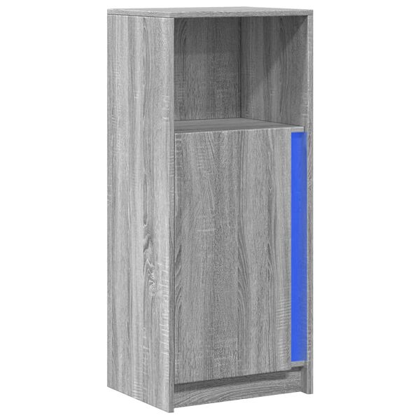 vidaXL LED-Sideboard Grau Sonoma 42,5x34x100 cm Holzwerkstoff