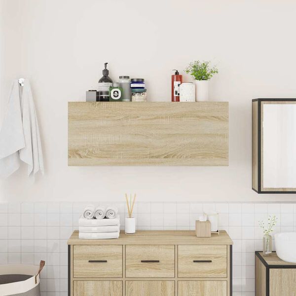 vidaXL Bad-Wandschrank Sonoma-Eiche 100x25x40 cm Holzwerkstoff
