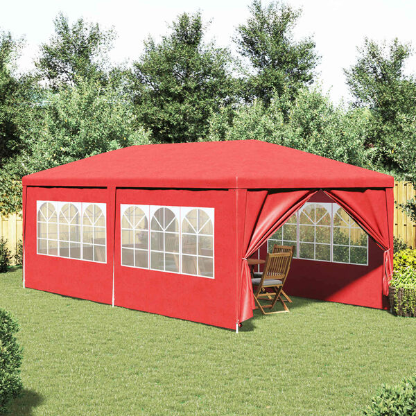 vidaXL Partyzelt mit Wand Rot 600 x 300 x 255 cm PE und Stahl