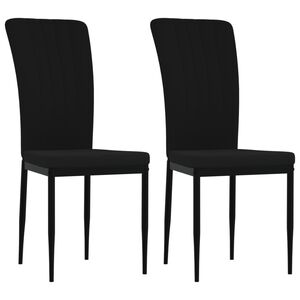 vidaXL Esszimmerst&uuml;hle 2 Stk. Schwarz Samt