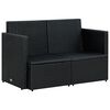vidaXL 2-Sitzer-Gartensofa mit Auflagen Schwarz Poly Rattan