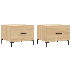 vidaXL Couchtische 2 Stk. Sonoma-Eiche 50x50x40 cm Holzwerkstoff