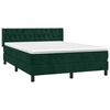 vidaXL Boxspringbett mit Matratze Dunkelgr&uuml;n 140x200 cm Samt