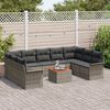 vidaXL Garten-Sofa-Set mit Kissen mit Speicher mit Kissen 10 pcs Grau