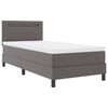 vidaXL Boxspringbett mit Matratze Grau 90 x 190 cm Kunstleder