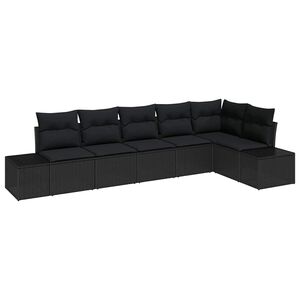 vidaXL Gartensofa-set mit Speicher 6 pcs Schwarz Poly-Rattan