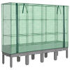 vidaXL Hochbeet mit Gew&auml;chshaus-Aufsatz Rattan-Optik 160x40x140 cm
