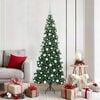 vidaXL Eckiger k&uuml;nstlicher Weihnachtsbaum Gr&uuml;n 180 cm PVC und Metall